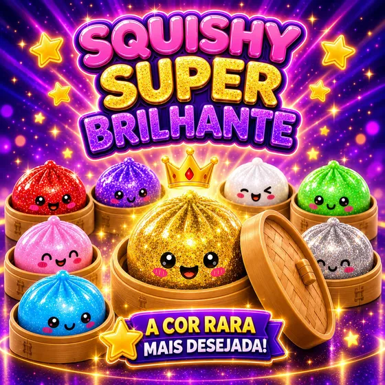 Squishy Brinquedo Antistress Macio Glitter Colecionável Raro