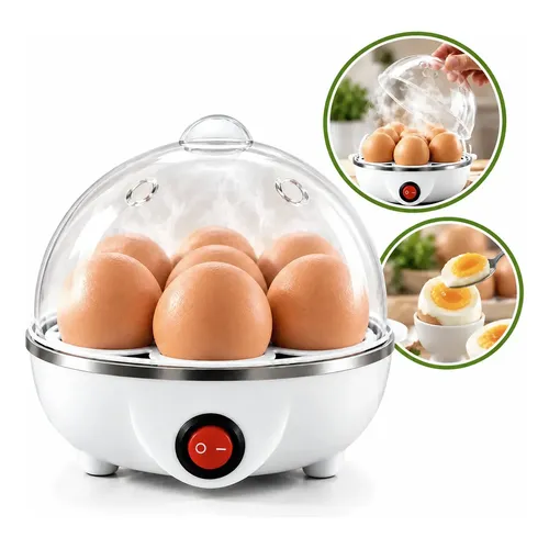 Cozedor Elétrico 7 Ovos Panela Portátil Vapor Saudável Café Cozedor Branco 127v 60