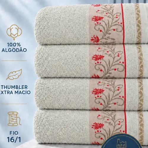 Kit 4 Toalhas Banho Lia Grande 70x130 Atacado + Brinde Verde Matcha