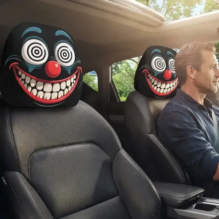 Capa Encosto Cabeça Palhaço Terror Inibidor Anti-furto Carro Palhaço