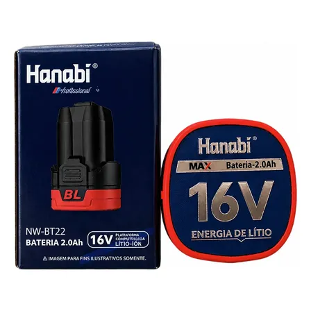 Bateria Hanabi 16v Max 2.0ah Para Parafusadeira E Furadeira