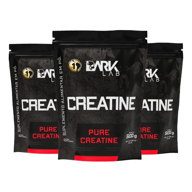 3x Creatina Monohidratada Pura 500g Dark Lab Unidade