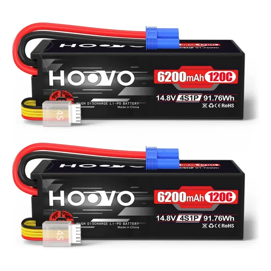 Estojo Rígido Hoovo 4s Lipo 14,8 V 6200 Mah 120c Ec5, Pacote