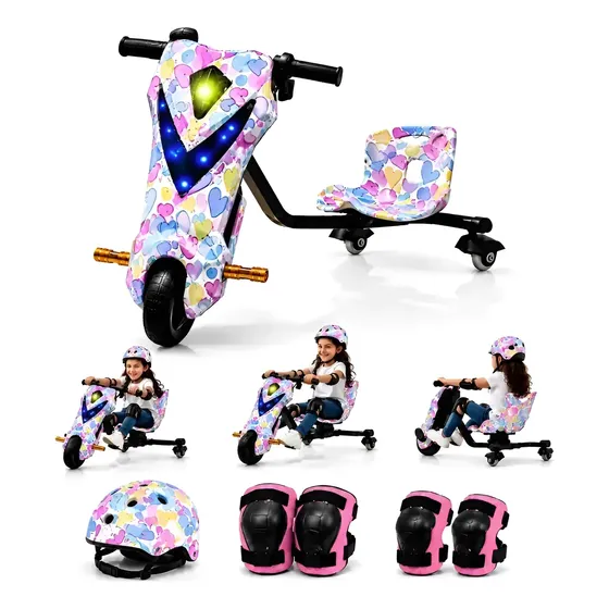 Patinete Triciclo Elétrico Drift 350w Bluetooth 100kg Menina