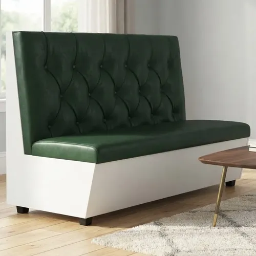 Poltrona Sofá Booth Prime Verde Escuro E Branco 2 Lugares Verde-escuro