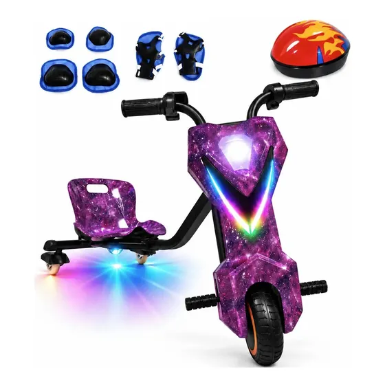Triciclo Elétrico Drift Infantil Farol Rgb Led Bluetooth 36v