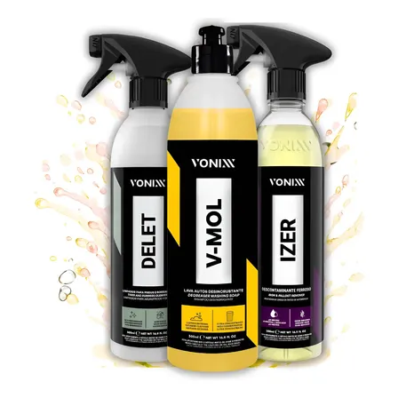 Kit Limpador Automotivo Vonixx Shampoo V-mol Izer Delet