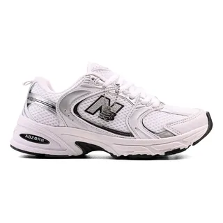 Tênis Tênis New Balance 530 Caminhada Corrida Academia Branco Prata 37 Br