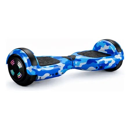 Hoverboard Skate Elétrico Original 6.5 Led Bluetooth Cores Azul Camuflado