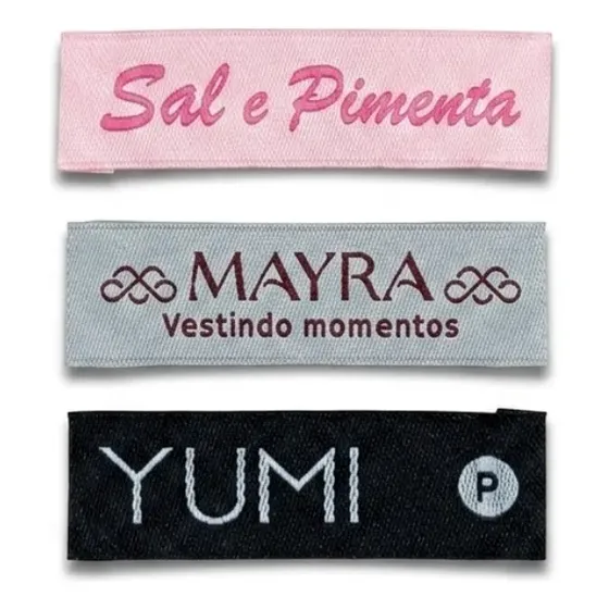 Etiqueta Palito Bordada Personalizada 1000 Unidade - 15x60