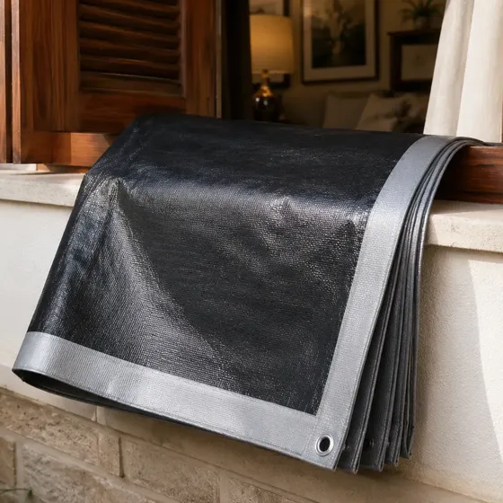 Lonaforte Impermeável 4x6m Preto/prata 300micras -primelonas