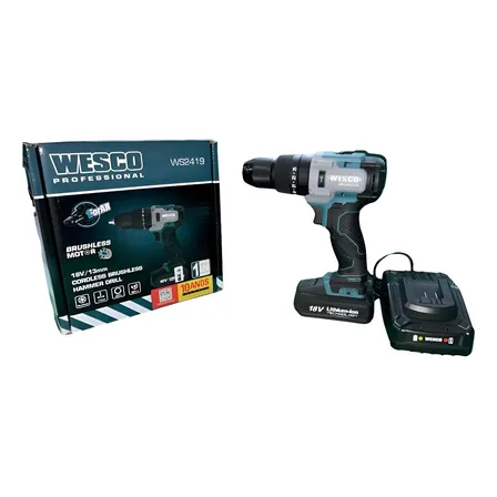 Parafusadeira De Impacto 18v Brushless Ws2419k Wesco Azul 127/220v 60