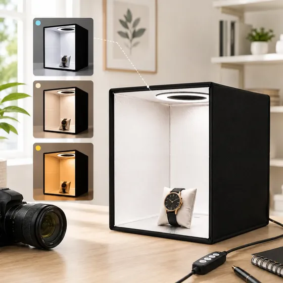 Mini Studio Fotográfico Profissional Com Led Dobrável Fotos