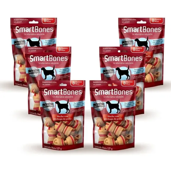 6 Pct - Ossinho P/ Cães Smartbones Frango Mini C/ 8 Unidades
