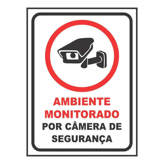 Placa Sinalização Monitoramento Por Câmeras De Segurança Ps