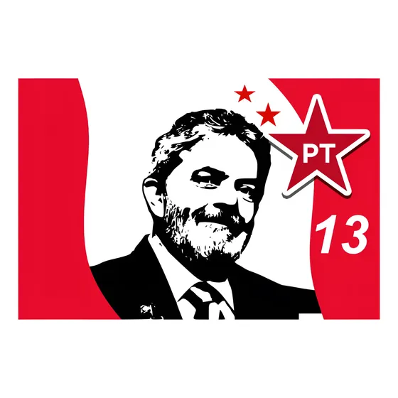 Bandeira Em Tecido Sublimado Lula Pt 2,20x1,50