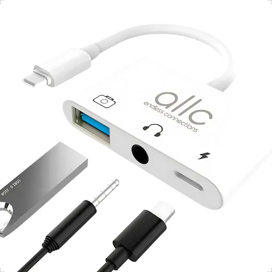 Adaptador Lightning Usb Otg Fone De Ouvido Para Iphone Ipad