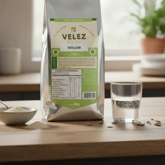 Psyllium Puro Fibra Natural Solúvel Plantago Ovata 1kg Velez