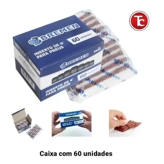 Refil Para Pneu Remendo Macarrão Caixa-60 Pçs - Bremen