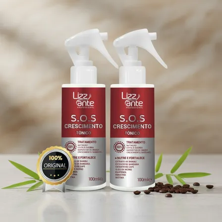 2 Tônico Sos Crescimento De 100ml Combate A Queda De Cabelo