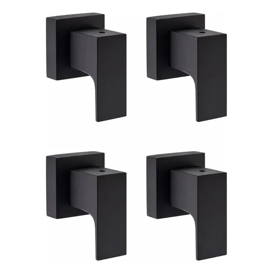 4 Acabamento Registro Quadrado Padrão Deca Preto Barcelona