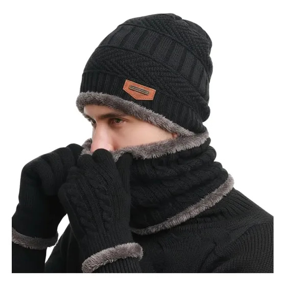 Kit Inverno Completo Touca Luva Touch Protetor Pescoço