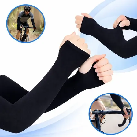 Manga Braço Proteção Solar Uv Mangote Manguito Ciclismo Bike Preto