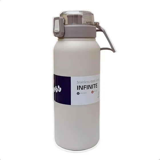 Garrafa Isotérmica Inox Vácuo Premium Antivazamento 1 Litro