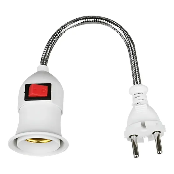 Haste Flexível Soquete E27 Adaptador Lâmpada Tomada