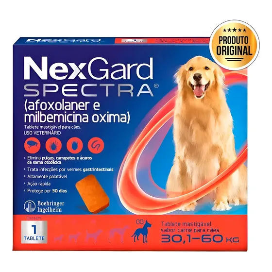 Nexgard Spectra 30,1 A 60kg Antipulgas Carrapatos - 1 Tablet