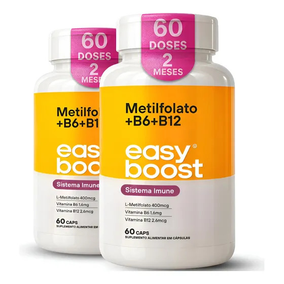 L-metilfolato De Cálcio B6 B12 Easy Boost 120caps Kit 2x