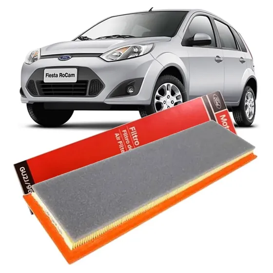 Filtro Ar Original Ford Motorcraft - Fiesta Zetec Rocam 1.0 1.6 8v 2005 2006 2007 2008 2009 2010 2011 2012 2013 2014