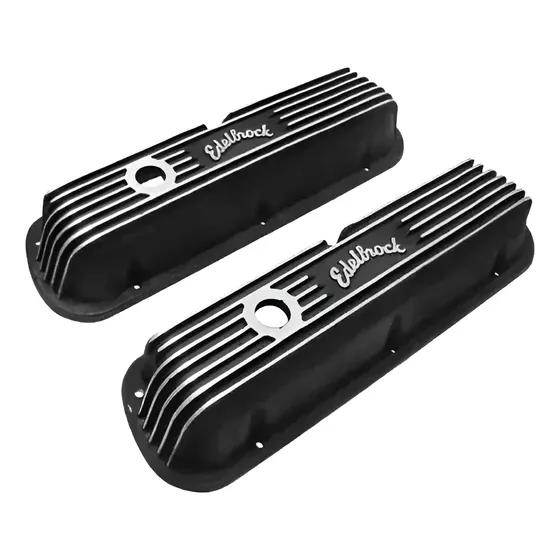 Tampa De Válvulas Alumínio V8 302 Edelbrock Classica Preta