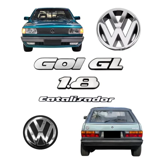 Kit Emblema Gol Gl 1.8 Catalisador - Quadrado 1991 À 1995