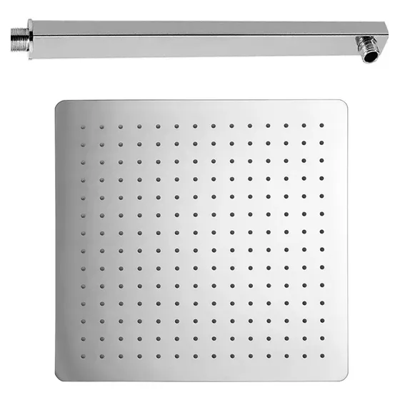 Ducha Inox Ss304 30cm Quadrada Chuveiro 30x30 Braço Quadrado