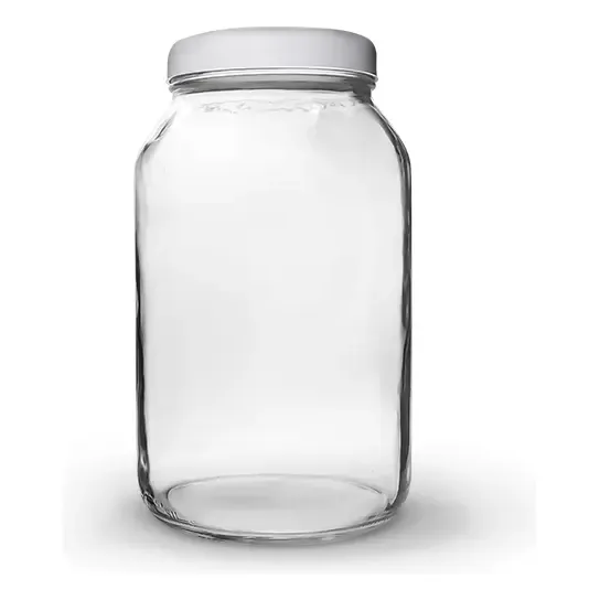 05 Potes 3.500 Ml 3 Kilo Vidro Tampa Plástica Condimento