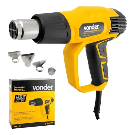 Soprador Térmico Profissional Vonder Stv150 500° + 4 Bocais Amarelo 110v