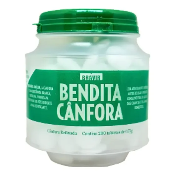Bendita Cânfora Pastilhas Pote Com 200 X 0,75g
