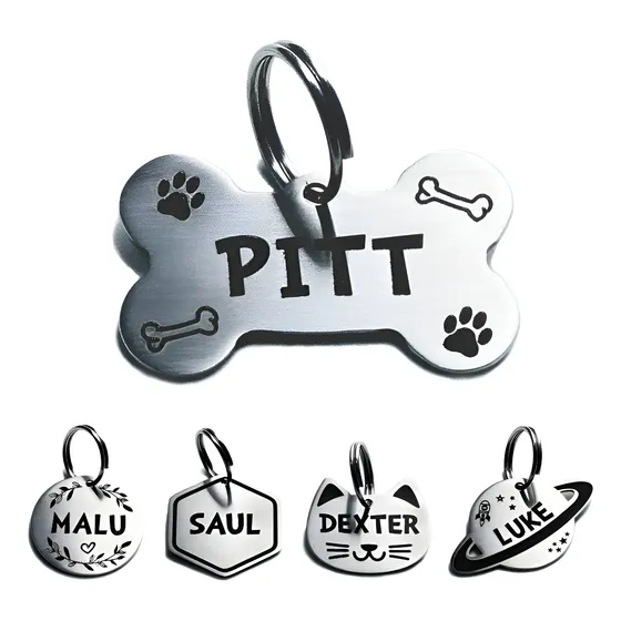 Plaquinha De Identificação Gravada Cachorro Gato Pet