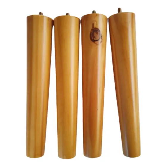 Kit 4 Pés Palito De Madeira 30cm + Chapas C Grau Fixação