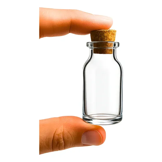 100 Vidro Miniatura Mini Vazio 8ml Com Tampa De Rolha