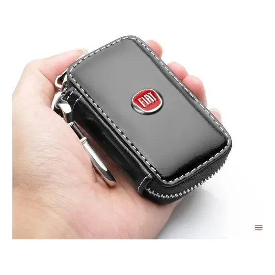 Chaveiro Fiat Case Em Couro Porta Chaves Carro - Lançamento