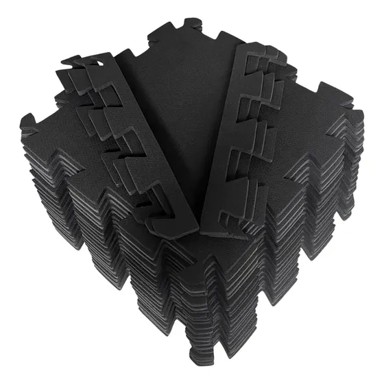 Kit 30 Tatames 50x50 10mm Preto Economico