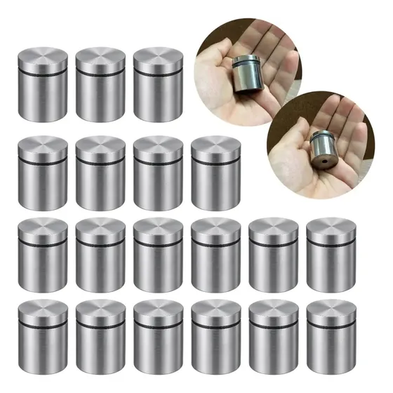 Prolongador De Vidro Madeira 25x25 Aço Inox Escovado 100unid