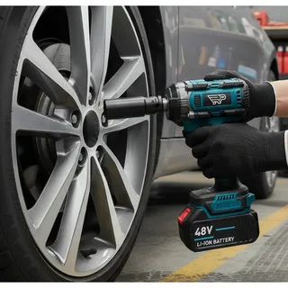 Chave Elétrica para Roda Parafusadeira Furadeira de Impacto 48V 500Nm Alta Potência Ferramenta