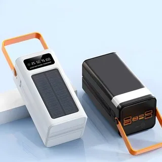 Power Bank Solar 50000mAh com 4 Saídas USB Carregamento Rápido Bidirecional