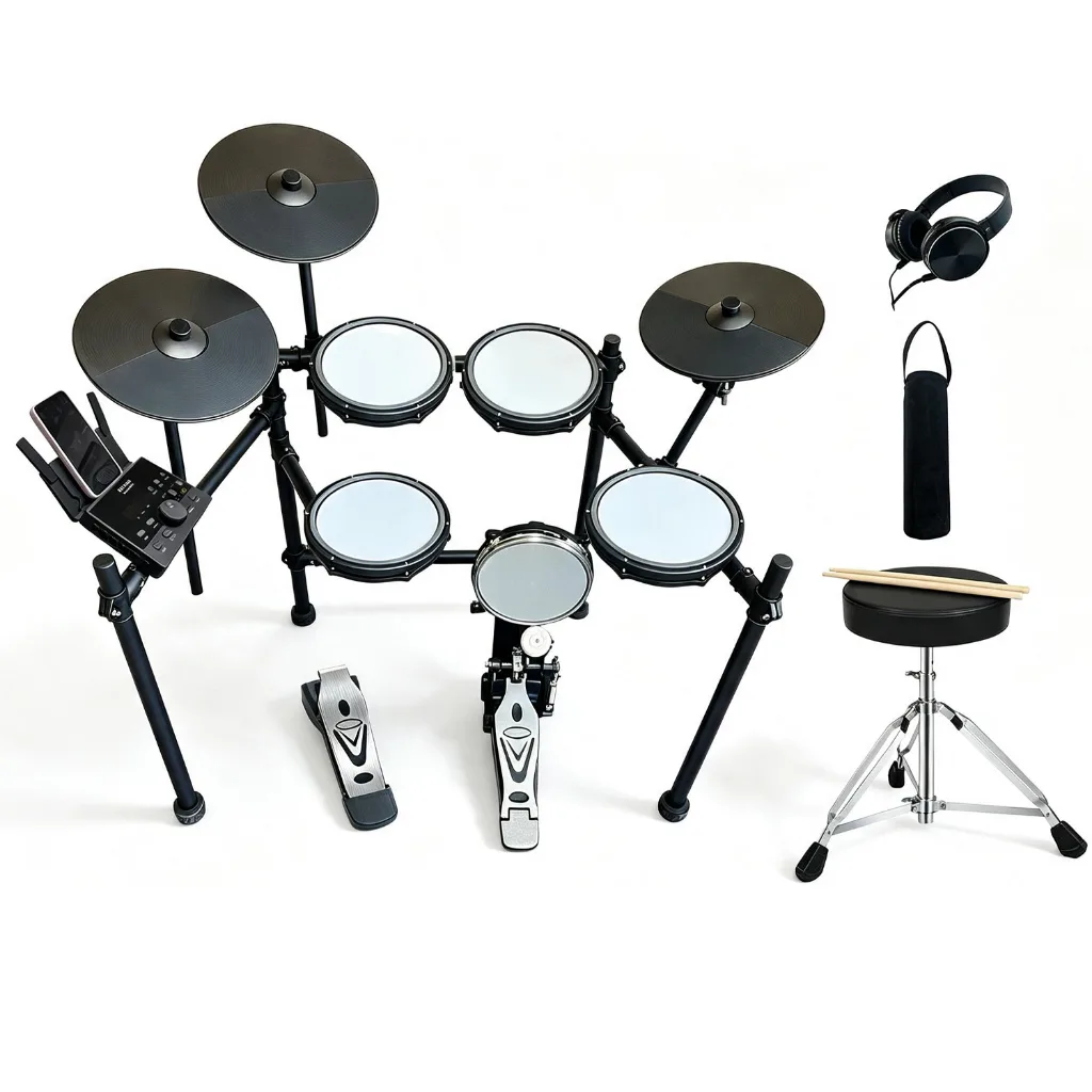 Bateria Eletrônica Profissional com Caixa Mesh 8", Sons BFD, Kit de Percussão Digital Completo