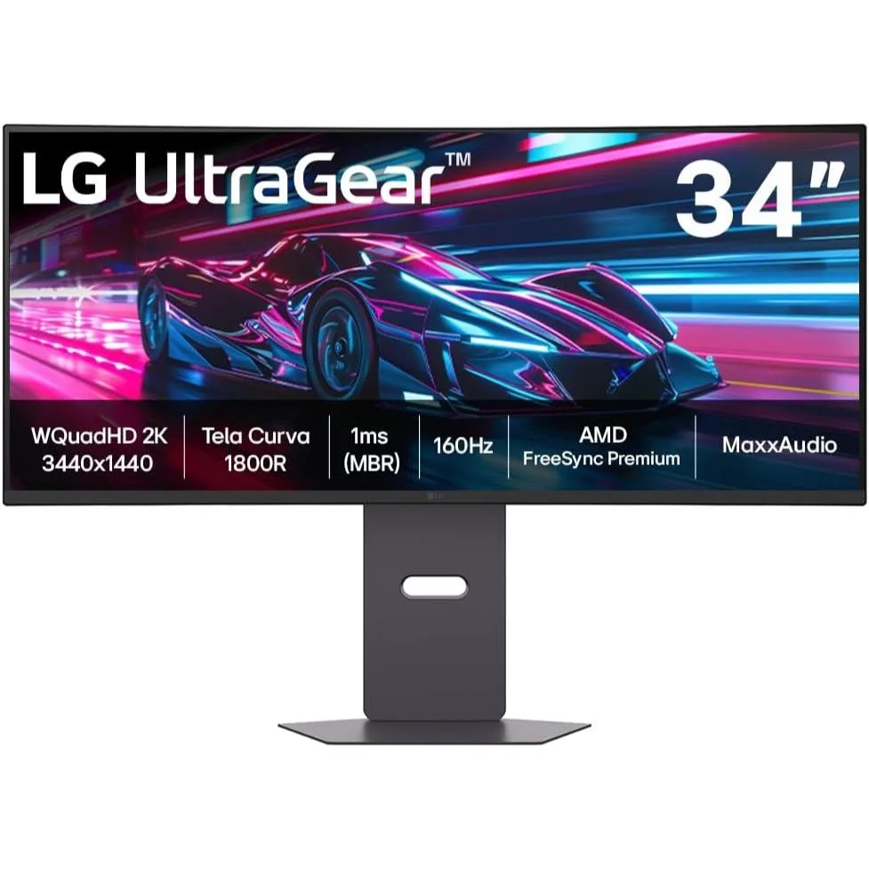 Monitor Gamer LG UltraGear™ Curvo 34" QuadHD 2K UltraWide 160Hz HDR10