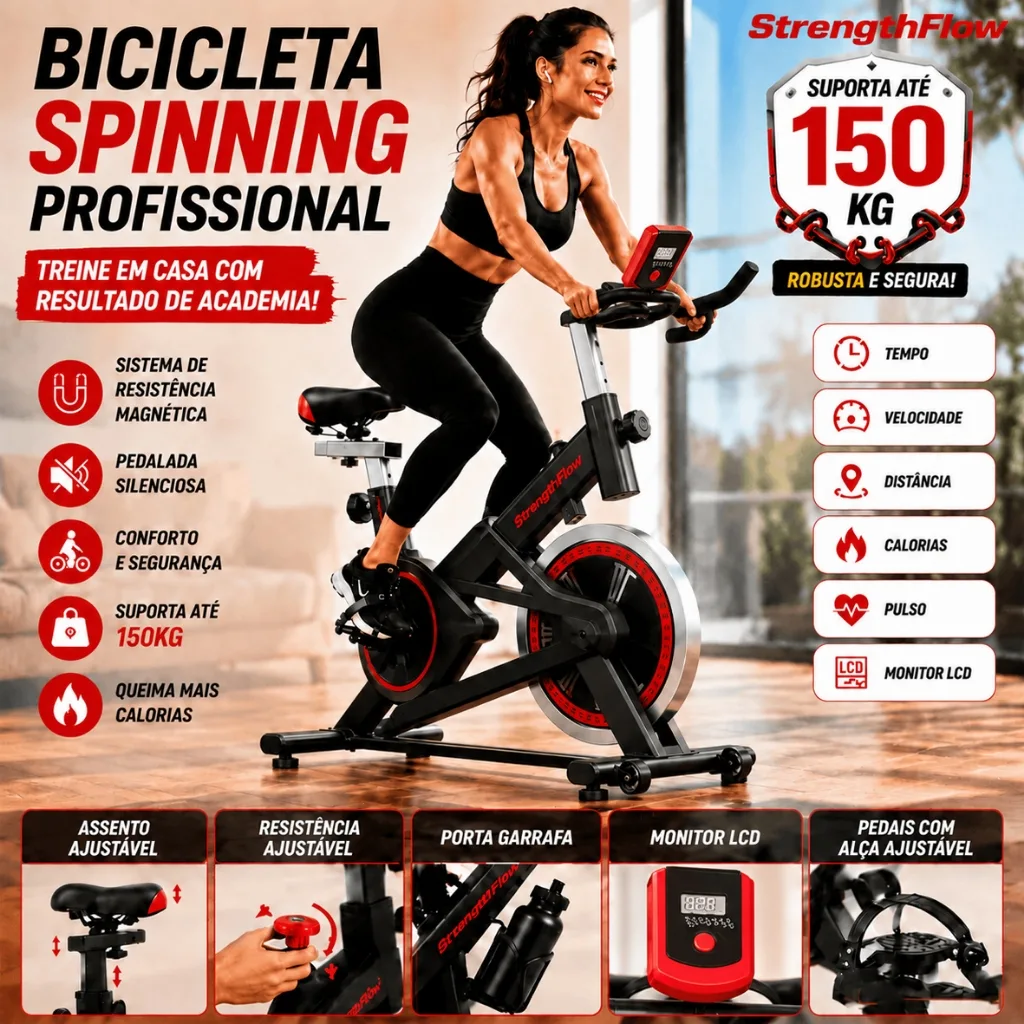 Bicicleta dinâmica profissional, adequada para locais de ginástica e Fitness-150kg