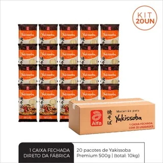 Kit Com 20 Macarrão Yakissoba Alfa 500g